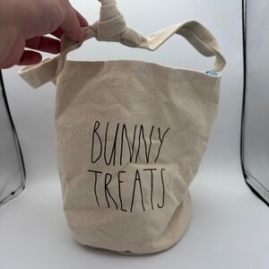 Rae Dunn Easter Basket Bunny Treats Canvas Bag Kids Tote‎ Spring Gift